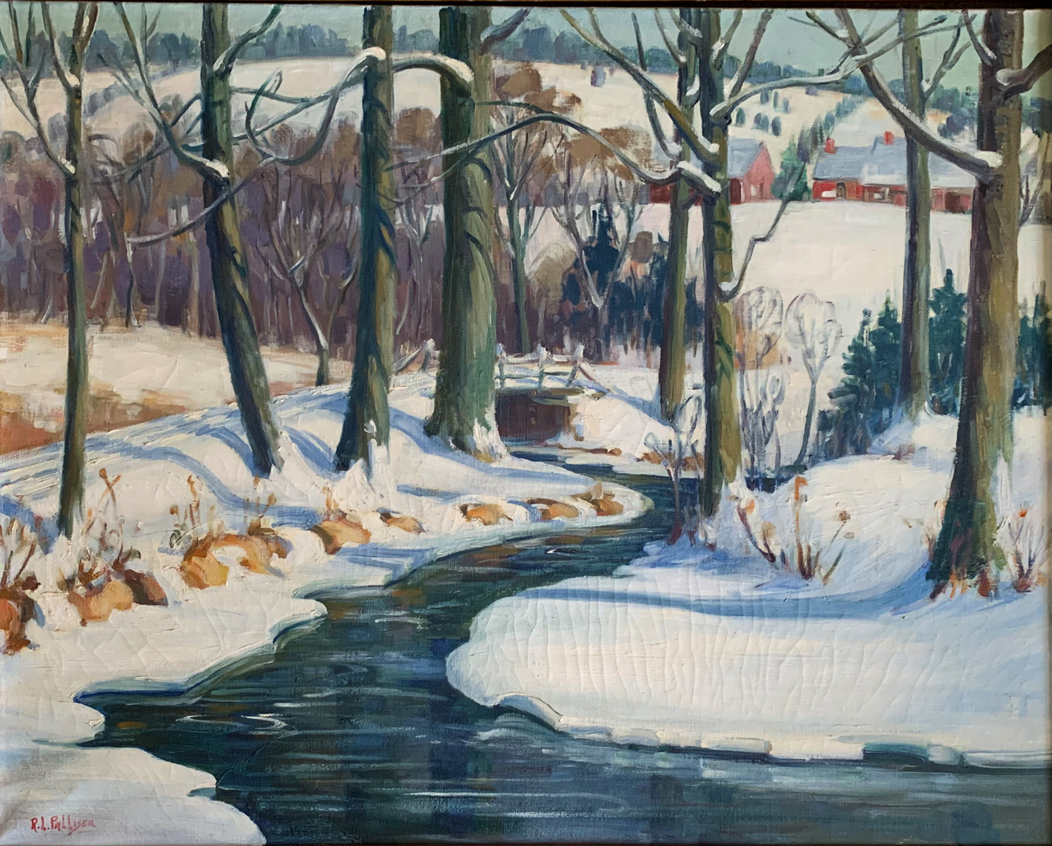 Appraisal: PALLISER R L American th Century Brook in Winter Oil