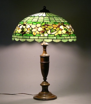 Appraisal: A Wilkinson Table Lamp with Leaded Glass Shade A Wilkinson