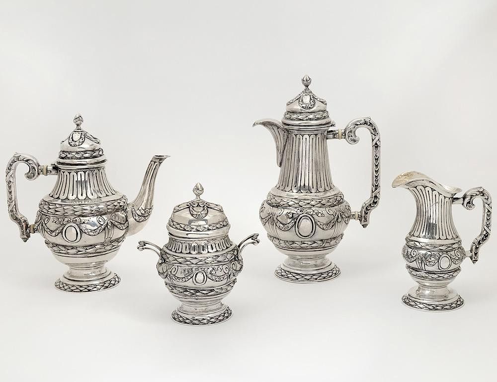 Appraisal: FOUR PIECE STERLING SILVER TEA AND COFFEE SERVICE Comprising tea