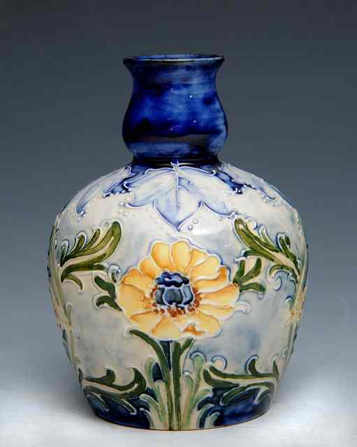 Appraisal: A James Macintyre and Co Florian ware 'Yellow Poppy' vase