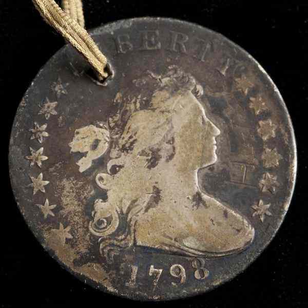 Appraisal: Draped Bust Silver Dollaruncertified holed at o'clock ''Husted'' scratched in