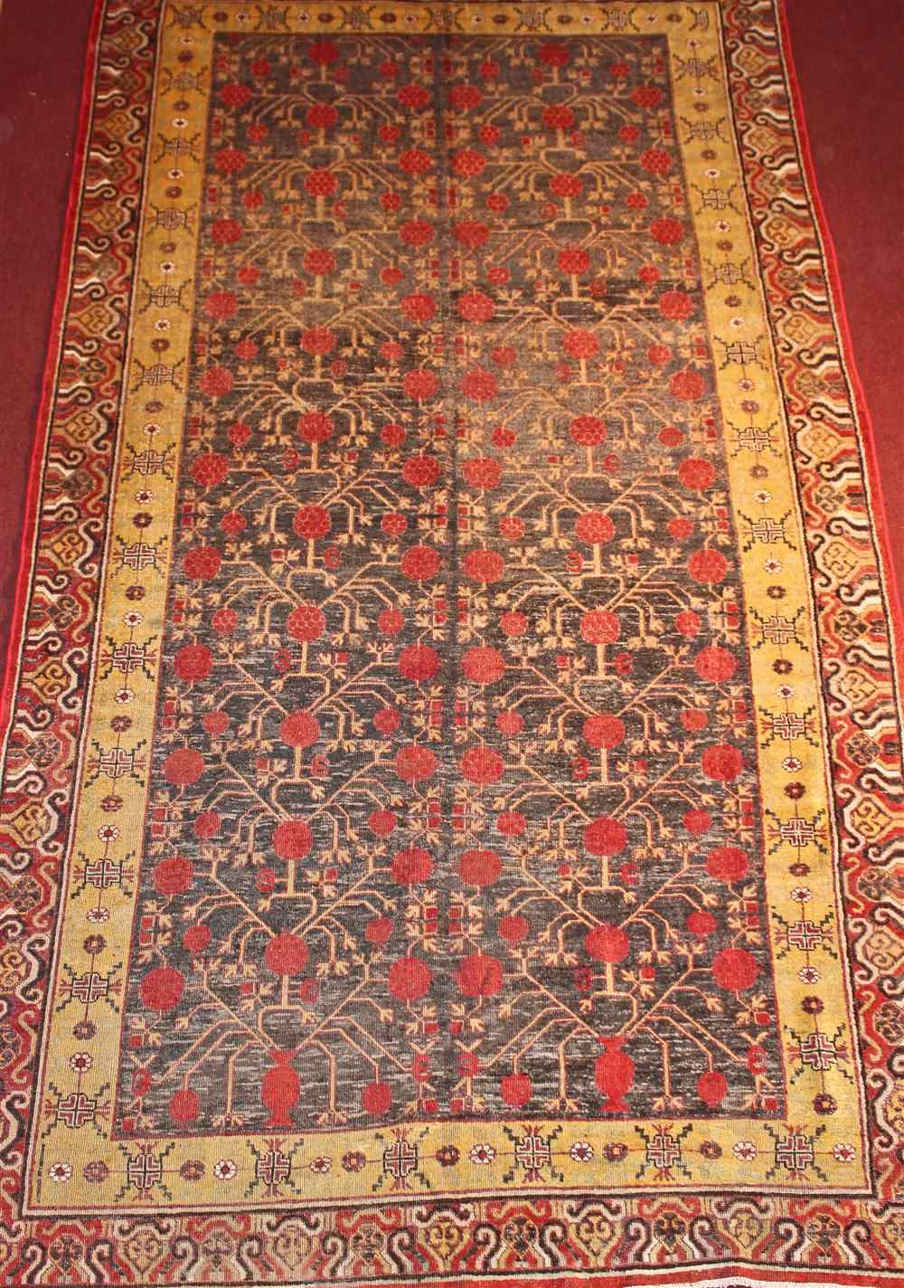 Appraisal: RUSSIAN KOTAN RUG approx ' '' x ' retail tag