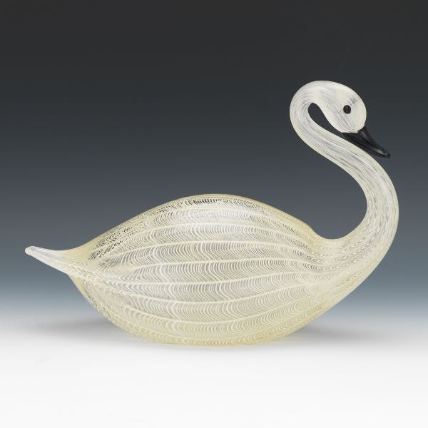 Appraisal: VENETIAN ZANETTI ART GLASS SWAN x x Venetian art glass