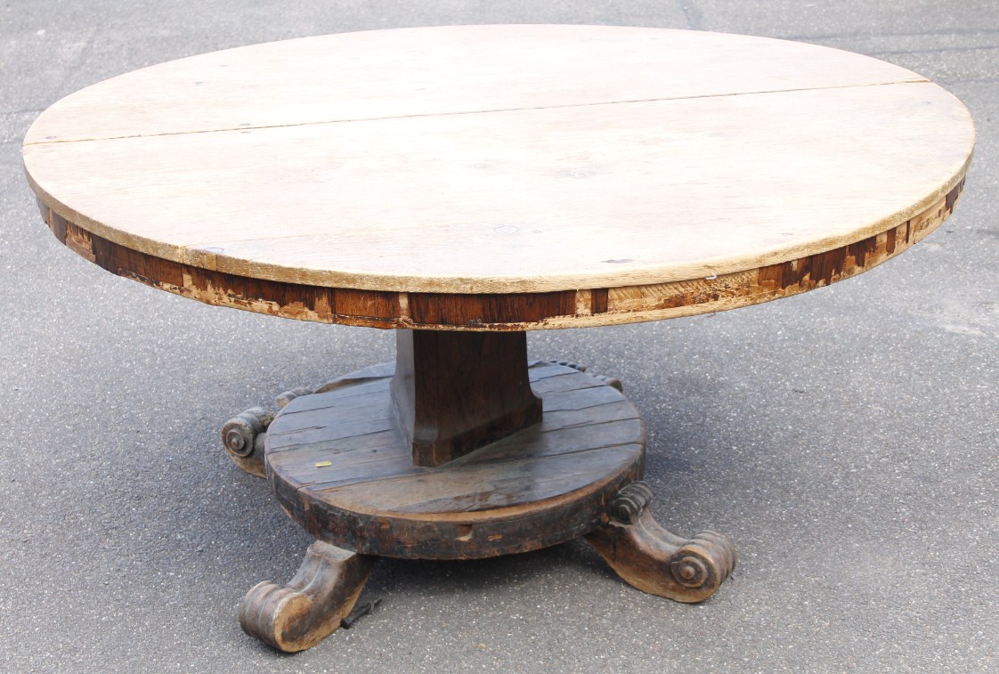 Appraisal: A thC rose wood supper table the circular top raised