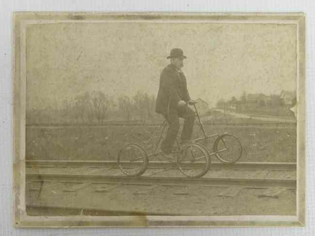 Appraisal: Rare bicycle photo ''Chas Teetor Invention Hagerstown Ind '' Image