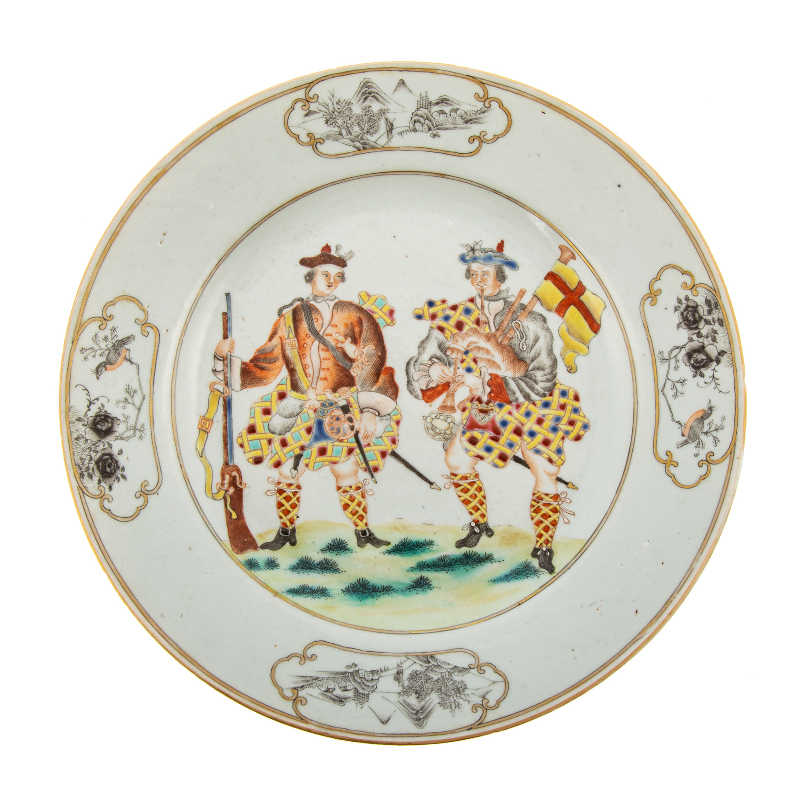 Appraisal: AN EXTREMELY RARE CHINESE EXPORT SCOTSMEN PLATE An extremely rare