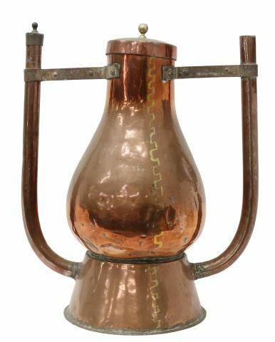 Appraisal: Large copper cleaved water ewer late th early th c