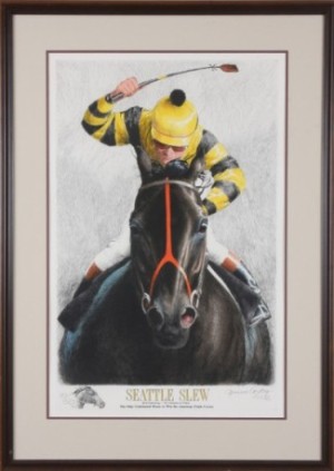 Appraisal: Seattle Slew colored etching S