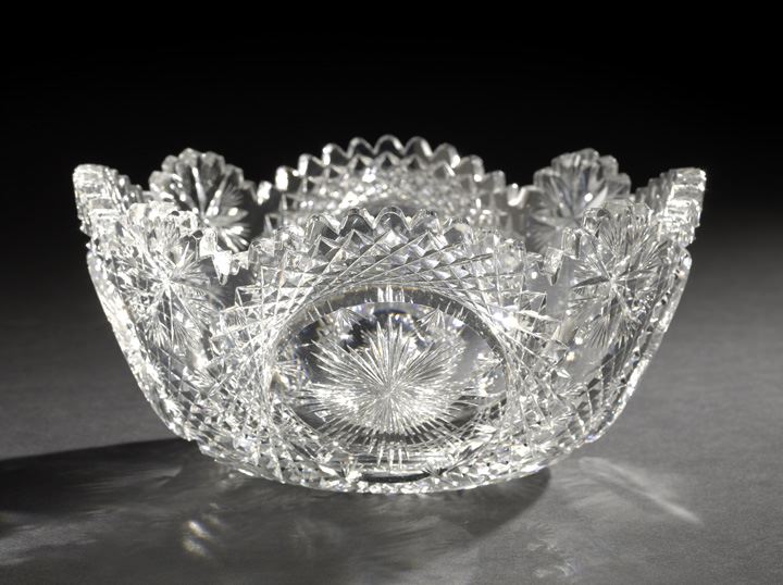 Appraisal: American Brilliant-Cut Glass Fruit Bowl signed Hawkes in the North