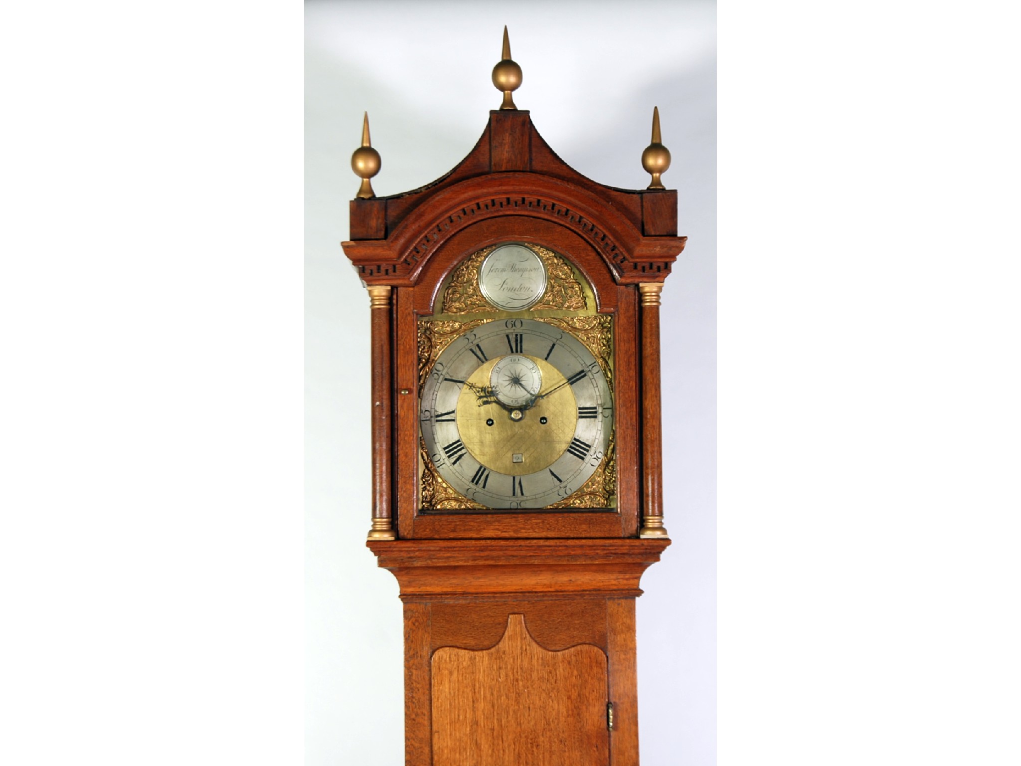 Appraisal: GEORGE III OAK LONGCASE CLOCK signed Jerem y Thompson London