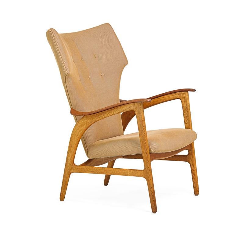 Appraisal: ARNE VODDER Lounge chair Condition Report Refinished reupholstered very good