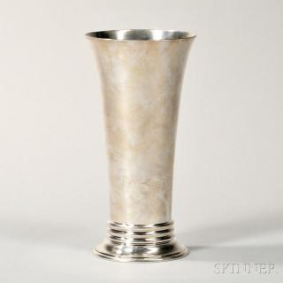 Appraisal: Elizabeth II Britannia Standard Silver Vase London Asprey maker cylindrical