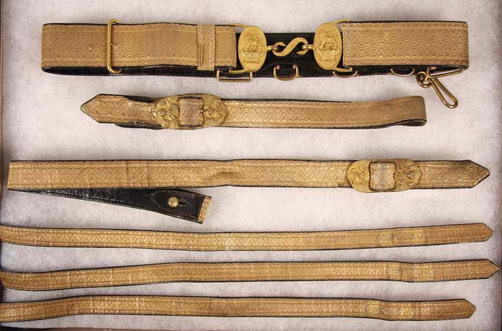 Appraisal: BRITISH ARMY OFFICER'S SWORD BELT - Late Victorian th Royal