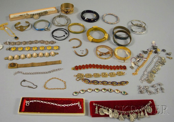 Appraisal: Group of Mostly International and Costume Bracelets including a Norwegian