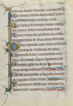 Appraisal: An Illuminated Psalter Leaf An illuminated psalter leaf approx -