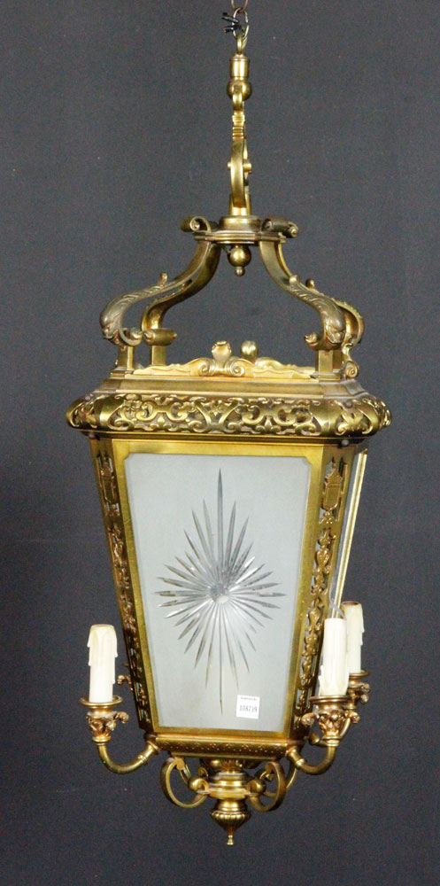 Appraisal: - th C French Bronze Lantern th century French lantern