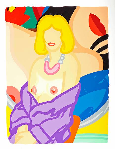 Appraisal: Tom Wesselmann American - Claire Sitting with Robe Half Off