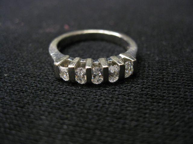 Appraisal: Diamond Band five oval diamonds totaling carat in k white