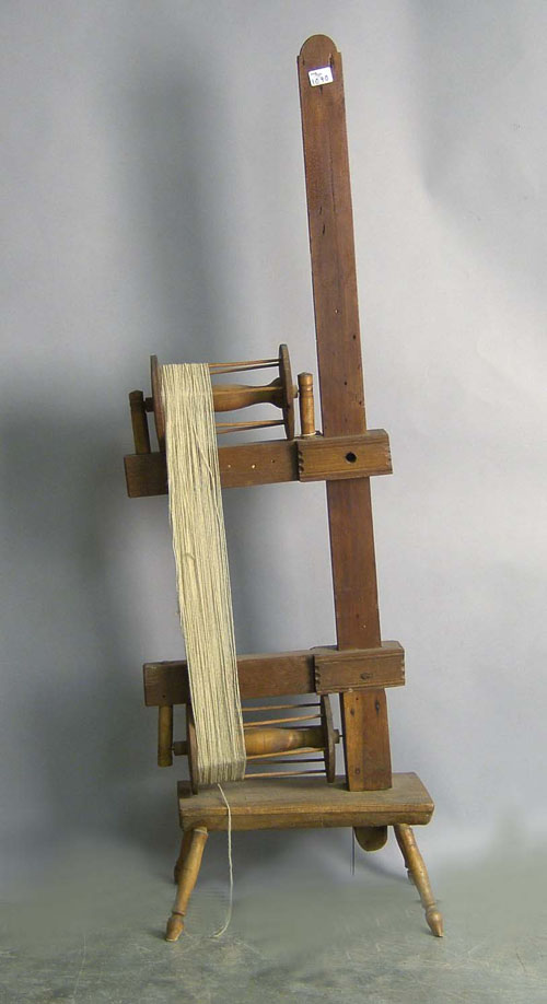 Appraisal: Mixed woods yarn winder th c Provenance Estate of Dr