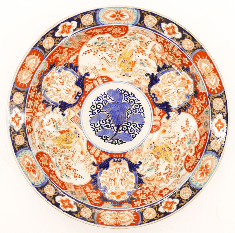 Appraisal: Japanese Meiji Imari Porcelain Charger ''x '' A polychrome and