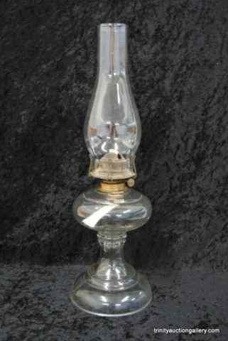 Appraisal: Antique Clear Glass Oil LampFrom the estate is a very