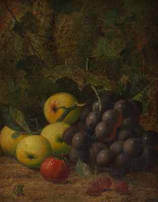 Appraisal: Oliver Clare British - Still Life of Apples Grapes and