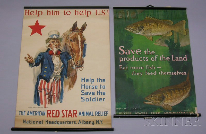 Appraisal: Two WWI Lithograph Posters James Montgomery Flagg Help Him to