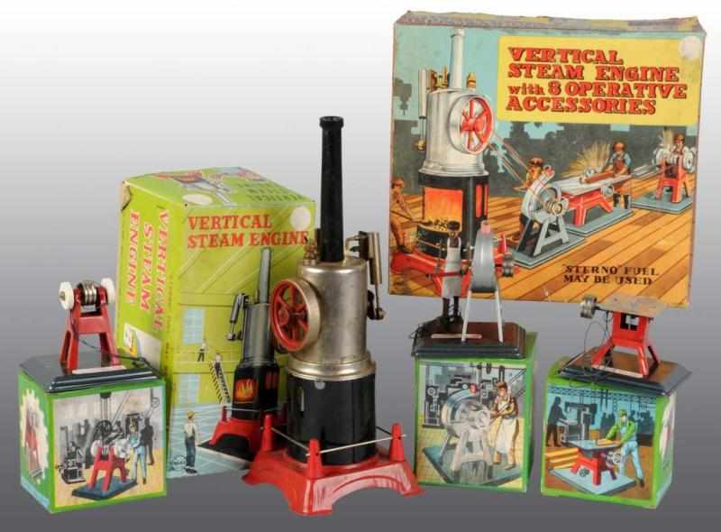 Appraisal: Marx Vertical Steam Engine and Accessories Description Each of the