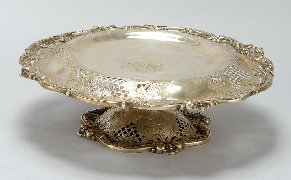 Appraisal: STERLING SILVER TAZZA th CenturyBy Redlich Co In circular form