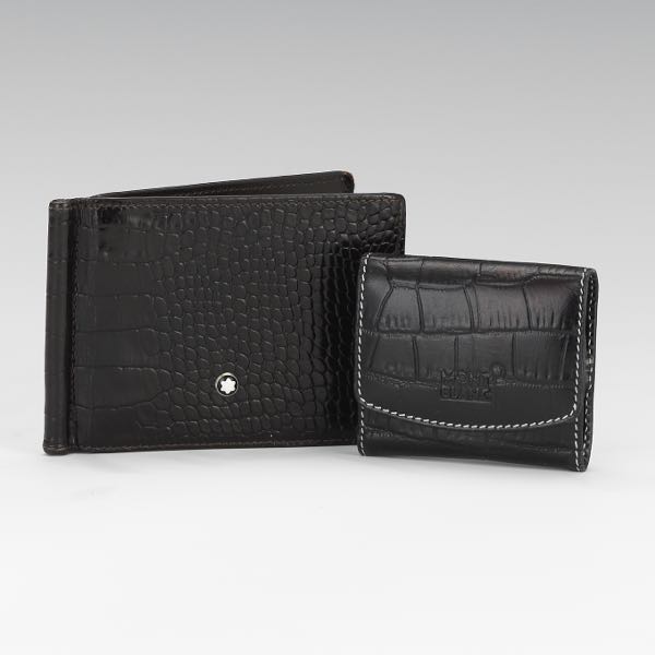 Appraisal: MONTBLANC WALLET AND A SET OF CUFFLINKS x Black embossed