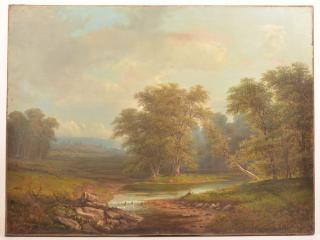 Appraisal: Paul Ritter Stream and Mountainscape Painting th Century Oil on