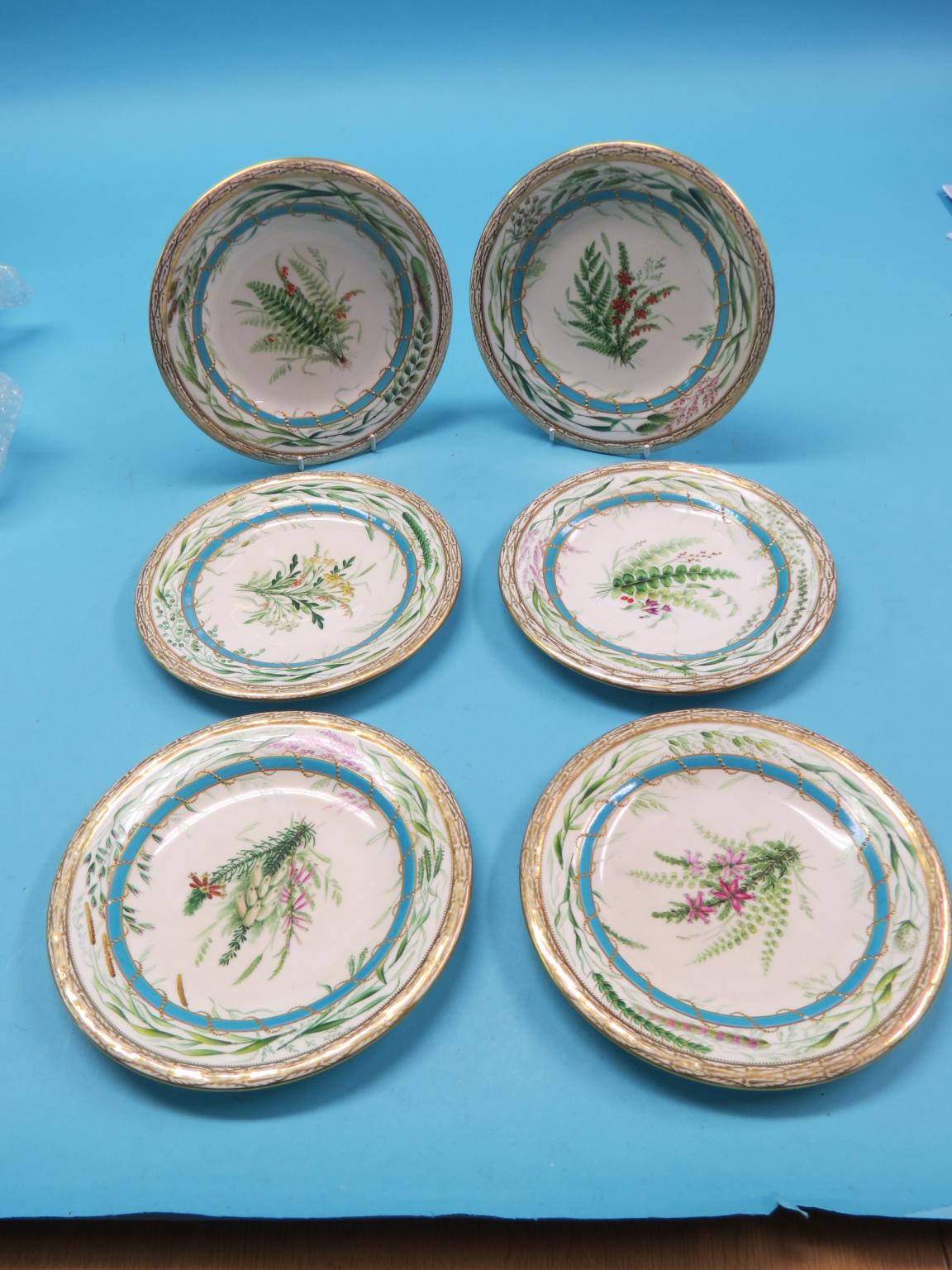 Appraisal: A set of six Victorian Royal Worcester dessert plates finely-painted