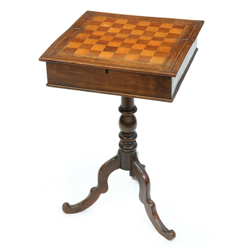 Appraisal: A walnut games table mid th c the hinged top