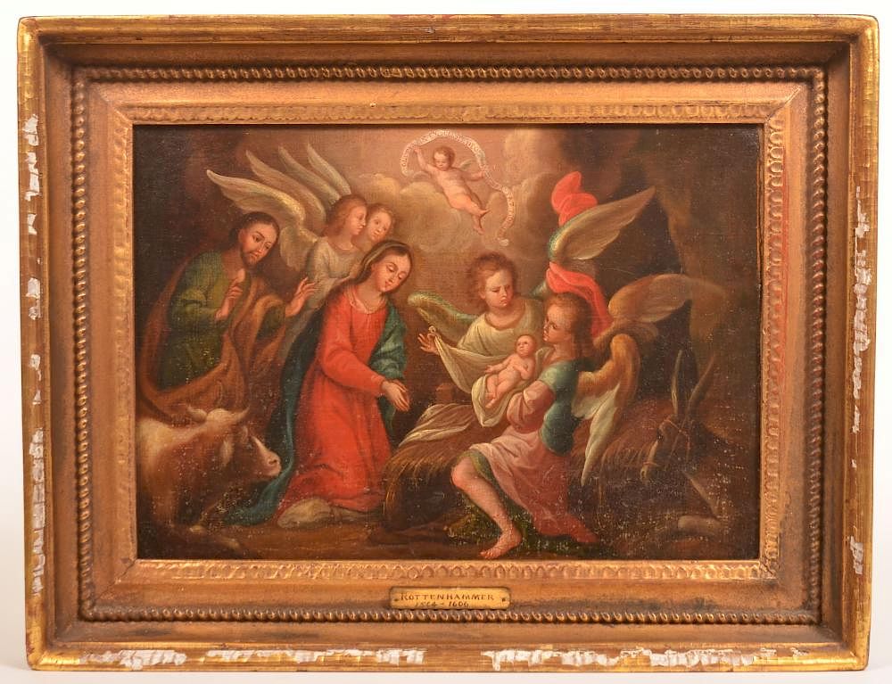 Appraisal: Hans Rottenhammer Painting Birth of Christ Hans Rottenhammer German c