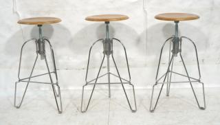 Appraisal: Set COVEY Industrial style Bar Stools Thin met Set COVEY