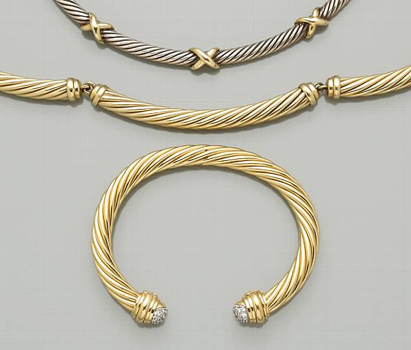 Appraisal: A collection of gold and silver jewelry David Yurman comprising