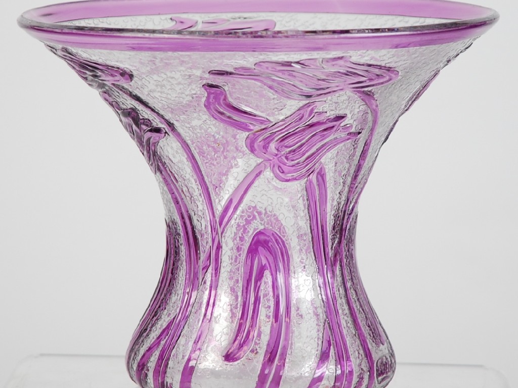 Appraisal: WEBB 'CAMEO FLEUR' GLASS FLOWER VASE waisted and flared with