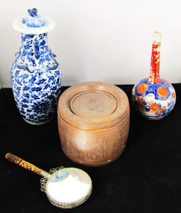 Appraisal: A group of oriental items including Chinese baluster vase cm