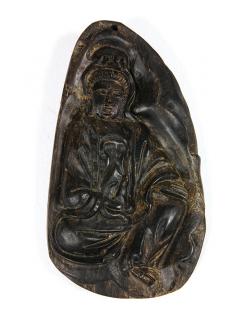 Appraisal: Chinese Wood Guanyin Toggle Chinese wooden toggle of a Guanyin