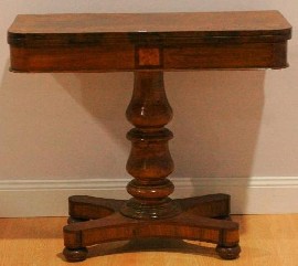 Appraisal: A William IV mahogany and satinwood card table cm wide