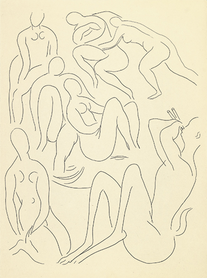 Appraisal: HENRI MATISSE Three etchings Nymphes et faune Faune Prose pour