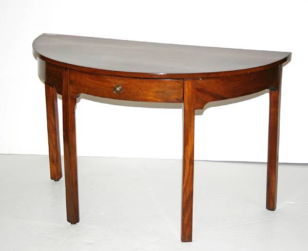 Appraisal: A George III mahogany demilune console table height in width