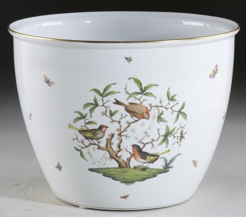 Appraisal: Herend Rothschild Bird Jardiniere a large tapered form with flared