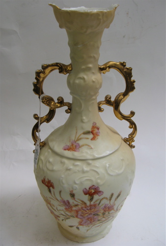 Appraisal: GERMAN RW RUDOLSTADT VICTORIAN PORCELAIN VASE having hand enameled floral