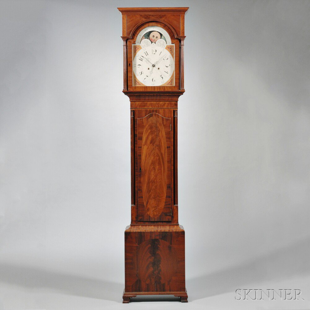 Appraisal: Mahogany Eight-day Tall Clock possibly Lancaster County Pennsylvania c stepped