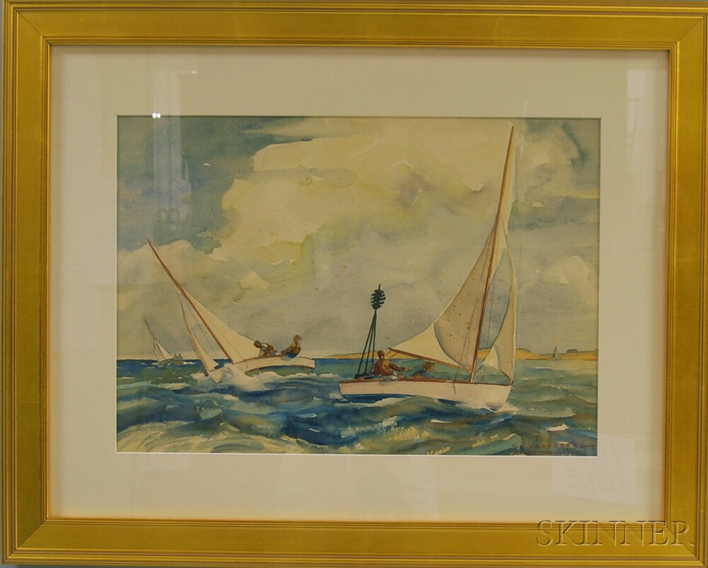 Appraisal: Yngve Edward Soderberg American - Racing off Edgartown Signed dated