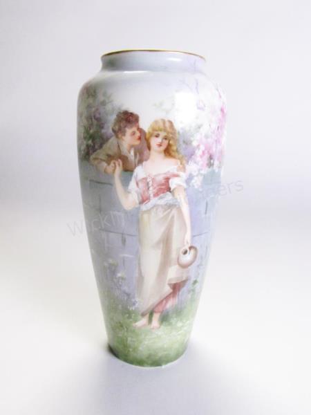 Appraisal: Rosenthal Courtship Vase depicting courtship scene in garden pink and