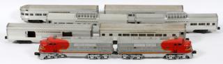 Appraisal: LIONEL SANTA FE O GA PASSENGER TRAIN POST WAR LIONEL