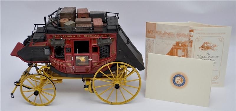 Appraisal: WELLS FARGO STAGECOACH DIECAST MODEL Franklin Mint Model Stagecoach Wells