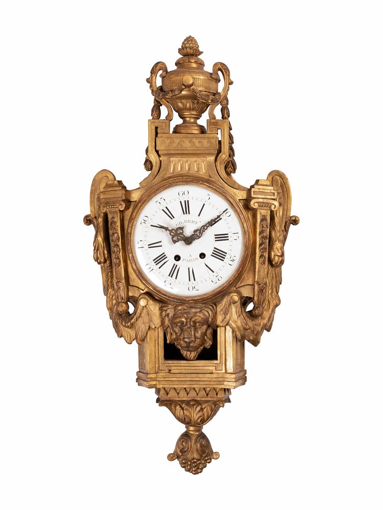 Appraisal: A Louis XVI Style Giltwood Cartel Clock A Louis XVI